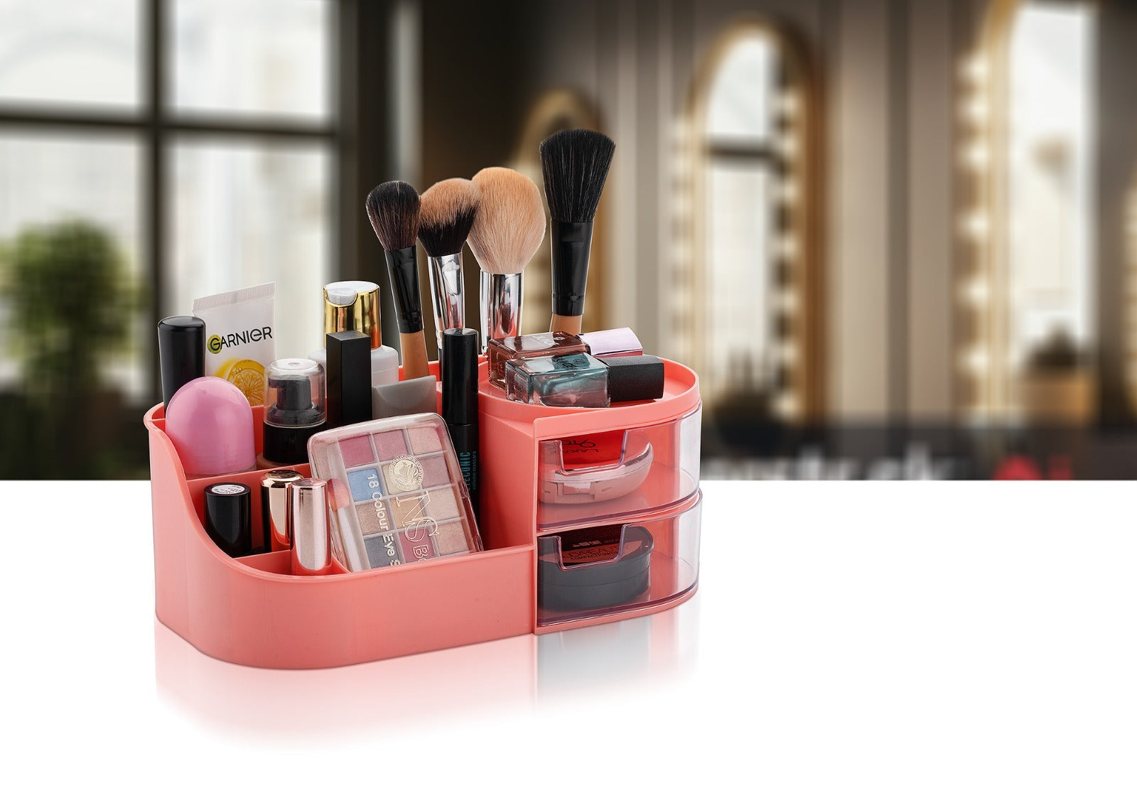 360° Rotating Dressing Table Cosmetic Bathroom Storage Organizer (MULTICOLOR)