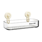 Multi-Purpose Transparent Suction Cup Storage Shelf pack of 2