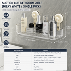 Multi-Purpose Transparent Suction Cup Storage Shelf pack of 2