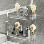 Multi-Purpose Transparent Suction Cup Storage Shelf pack of 2