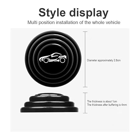 12 pcs Car Door Shock Absorber Car Door Protection Sticker,Buffer Bumper Cushion Door Shock Absorbing Gaskets Logo Sports