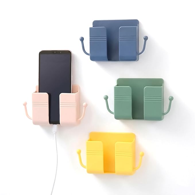 Pack of 4 Wall Mount Self-Adhesive Wall Storage Mobile Holder