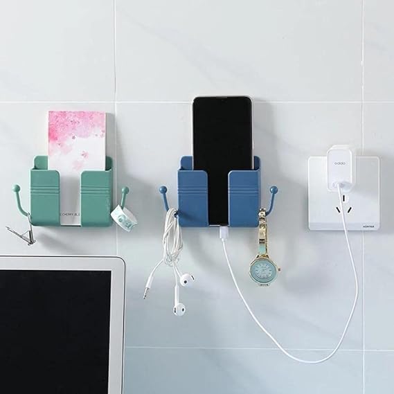 Pack of 4 Wall Mount Self-Adhesive Wall Storage Mobile Holder