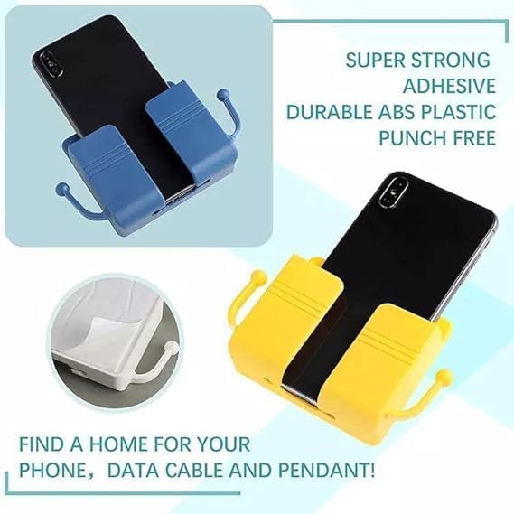 Pack of 4 Wall Mount Self-Adhesive Wall Storage Mobile Holder