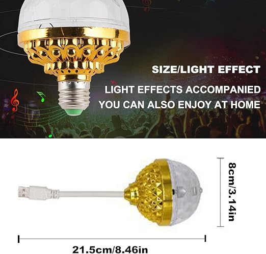 Rotating Magic Ball Light with Lamp Holder Set pack of 1