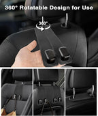 2 Pcs Leather Car Seat Headrest Hooks - Universal Multipurpose Backseat Organizer for Purses, Bags, Groceries & Phones
