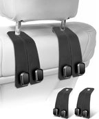 2 Pcs Leather Car Seat Headrest Hooks - Universal Multipurpose Backseat Organizer for Purses, Bags, Groceries & Phones