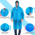 EVA Waterproof Rain Coat Hooded Full Sleeve Unisex Rainwear Poncho pack of 2