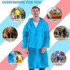 EVA Waterproof Rain Coat Hooded Full Sleeve Unisex Rainwear Poncho pack of 2