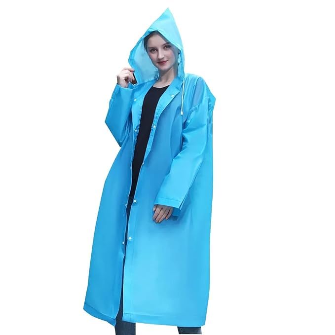 EVA Waterproof Rain Coat Hooded Full Sleeve Unisex Rainwear Poncho pack of 2