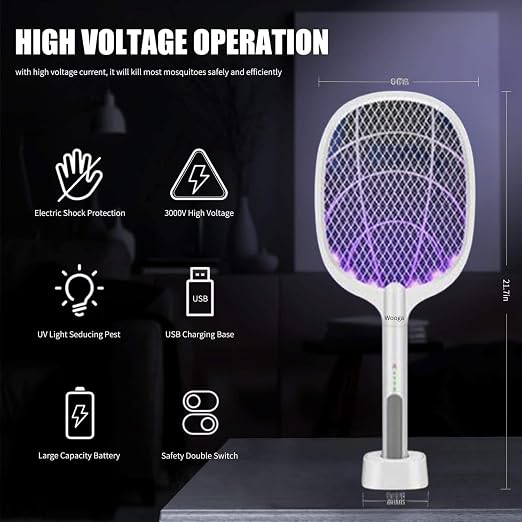 Electric Mosquito Killer Racket Handheld Fly Swatter Bat Pack of 1