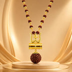 Religious Trishul Damaru Locket with Gold Plated Cap