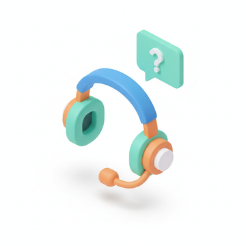 create a 3d icon of 'online support' with white background